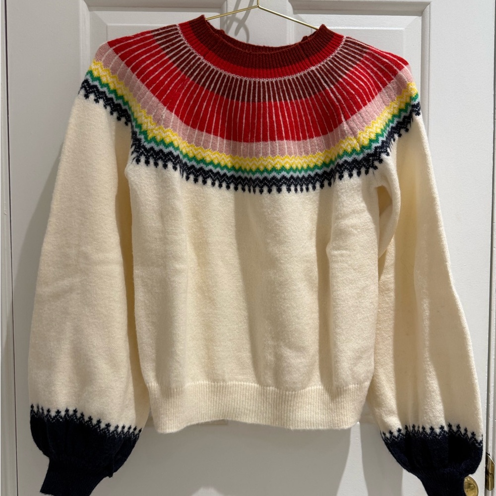Pomander Place Red and Cream Striped Sweater